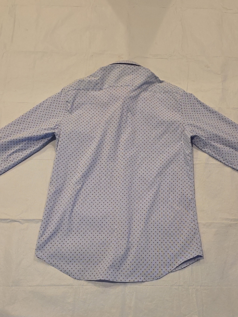 7 Diamonds Lavender Stretch Button-Down with Wine Contrasting Trim Flip Cuffs M - Picture 9 of 9